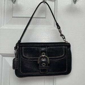 Coach Black Leather Wristlet Purse Wallet